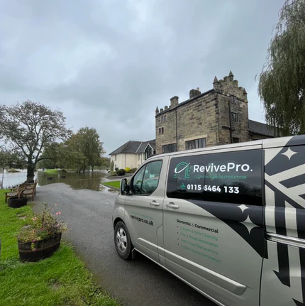 RevivePro van at flood restoration site